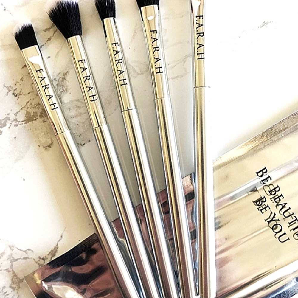 F.A.R.A.H. Eye Perfection 5pc Make-Up Cosmetics Brushes Set NWT